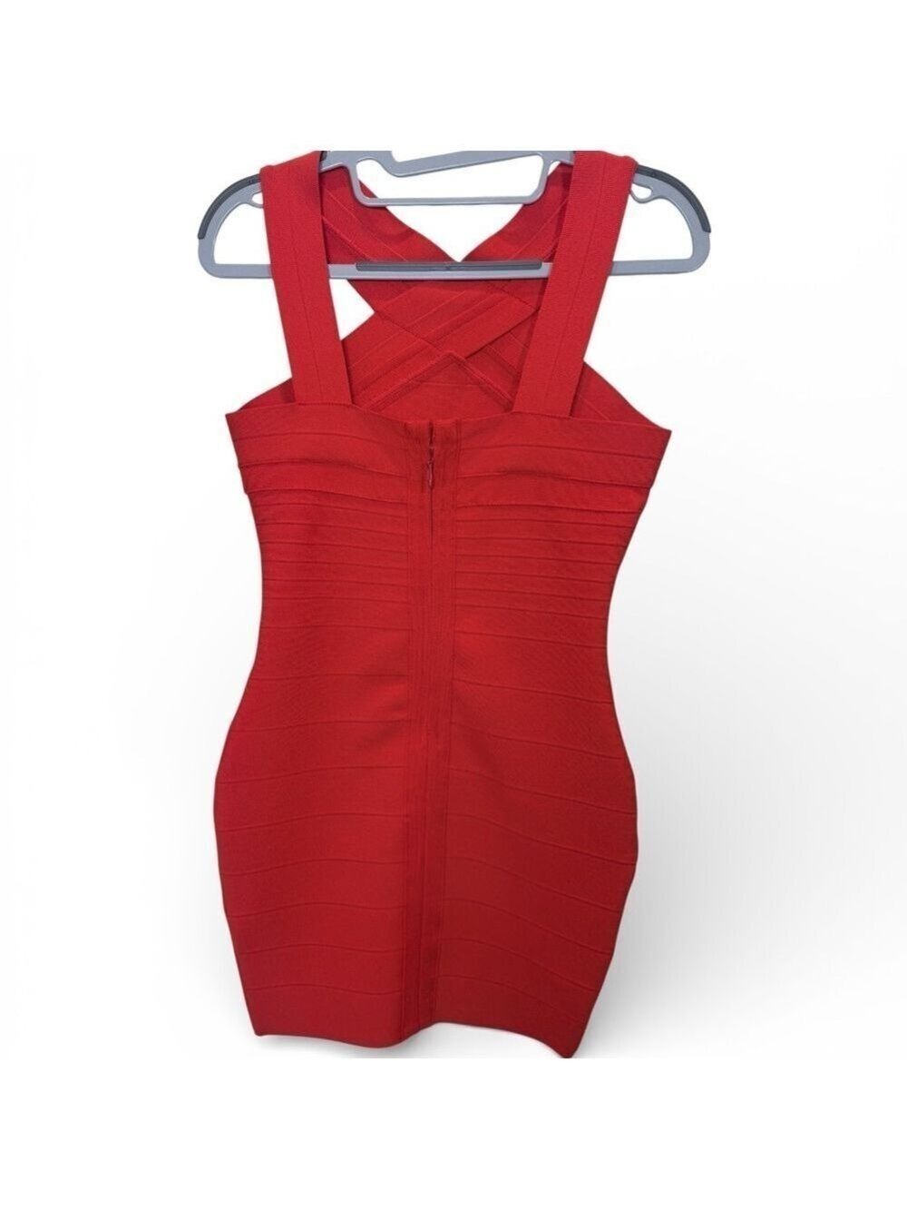 Boutique Luxe Red Bandage Dress Small - Picture 3 of 6